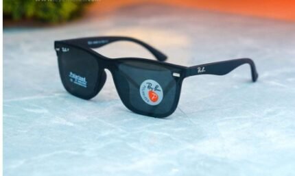 Black Polarized Square Sunglasses